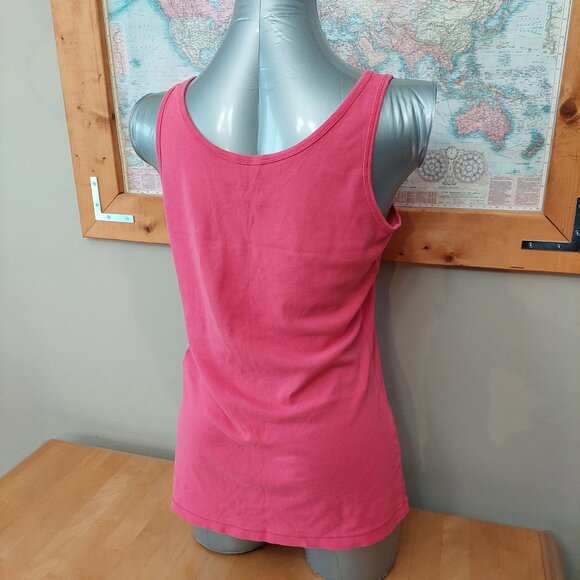 Warehouse One scoop neck tank front embellished detail Pink Women's Large - Picture 4 of 7